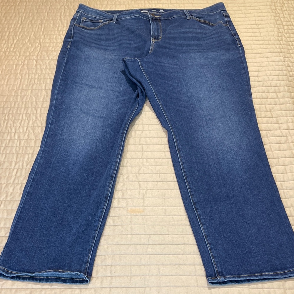 Old Navy POWER STRAIGHT HIGHRISE Women's SIZE 18 Jeans in Deep Blue